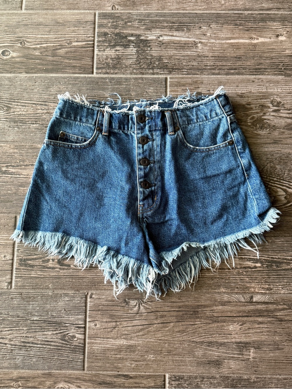 Japanese Street Fashion Moussy Frayed Denim Shorts